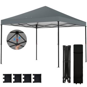 10 x 10 ft Pop Up Canopy Tent with One Push Setup, Outdoor Portable Instant Canopy Shelter w/ Roller Bag, Dark Gray (Option: Dark Gray-1210x205x220 mm)